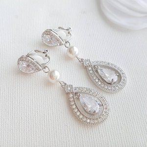 Etsy Clip On Crystal Earrings